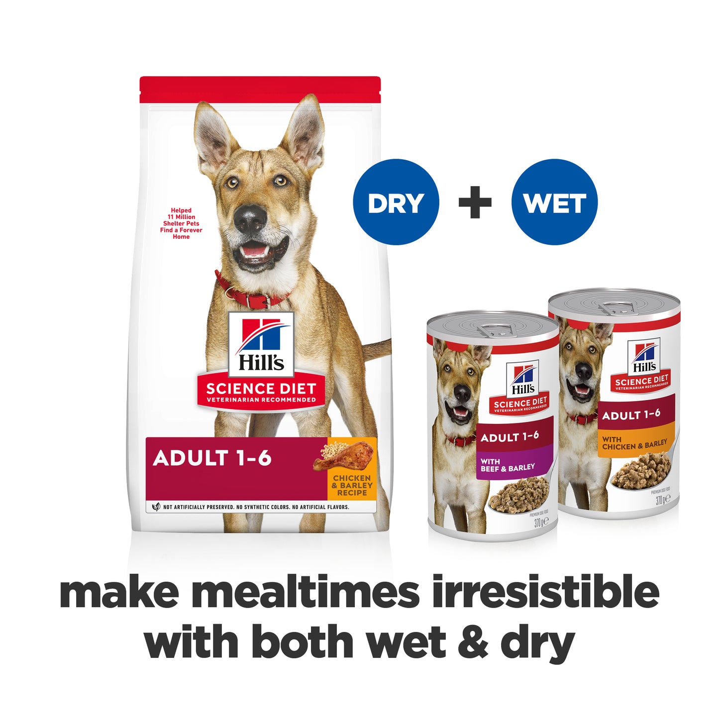 Science Diet Dog Adult Beef 370g can