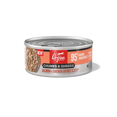 Orijen Salmon & Chicken Chunks & Shreds Wet Cat Food Cat 6 x 155g
