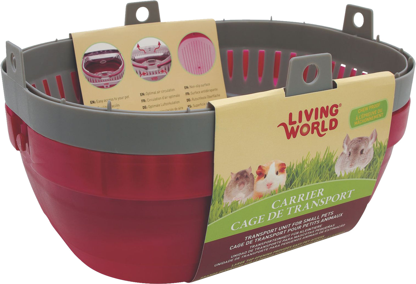 Living World small animal carrier lrg Burgandy