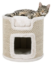Trixie Ria Cat Tower 37Cm Light Grey/Natural