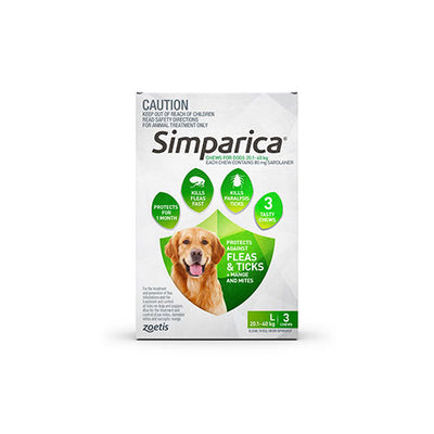 Simparica 80mg 20.1 - 40kg (Green) 3 Pack