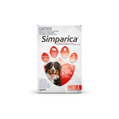 Simparica 120mg 40.1 - 60kg (Red) 3 Pack
