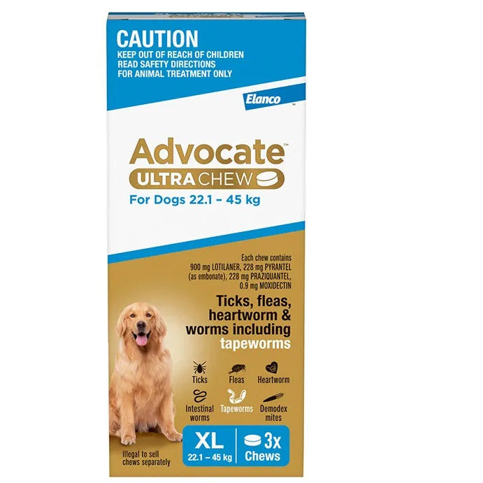 Advocate Ultra Chew for Extra Large Dogs 22.1 – 45 kg, 3 Pack