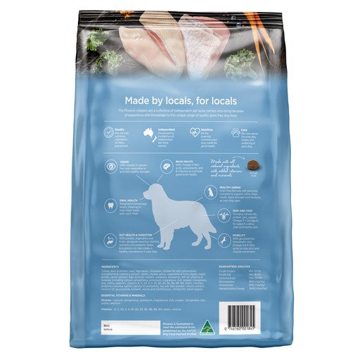 Phoenix Adult Turkey, Duck & Chicken Grain Free Dog Food | NSW Australia