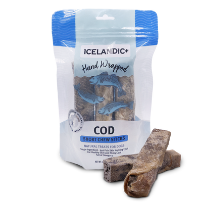 Icelandic Treats Dog Cod Skin Short Chews 3’s