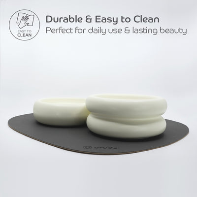 Pryde Pets Reversible Cat Dining Mat Blush / Charcoal