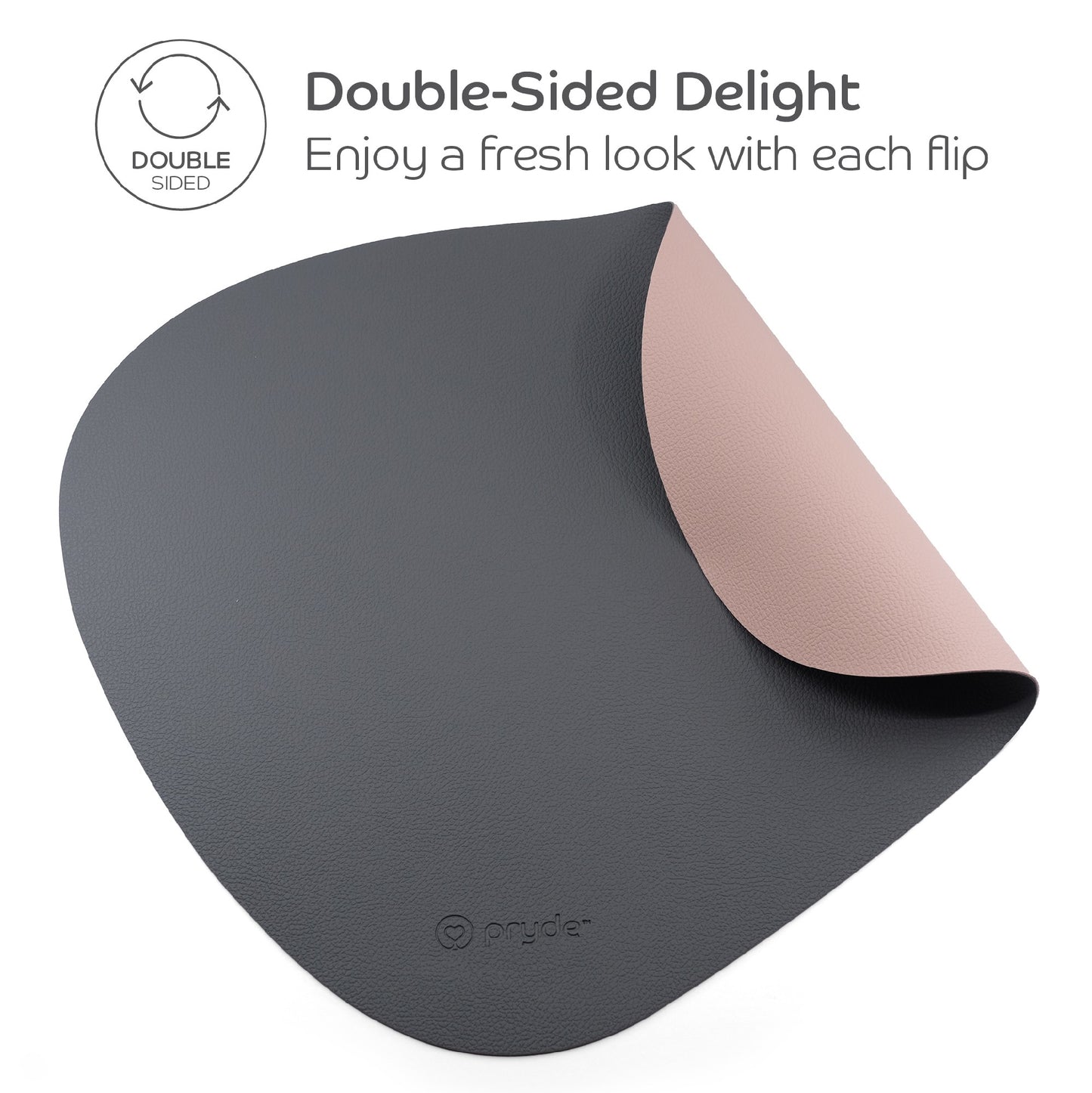 Pryde Pets Reversible Cat Dining Mat Blush / Charcoal