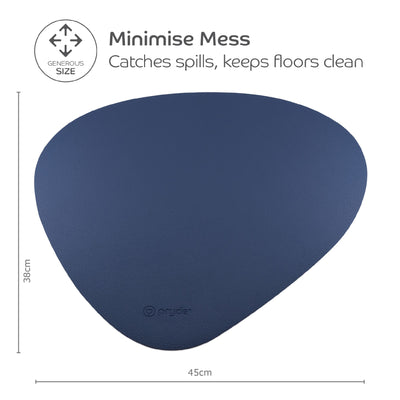 Pryde Pets Reversible Cat Dining Mat Chestnut / Navy