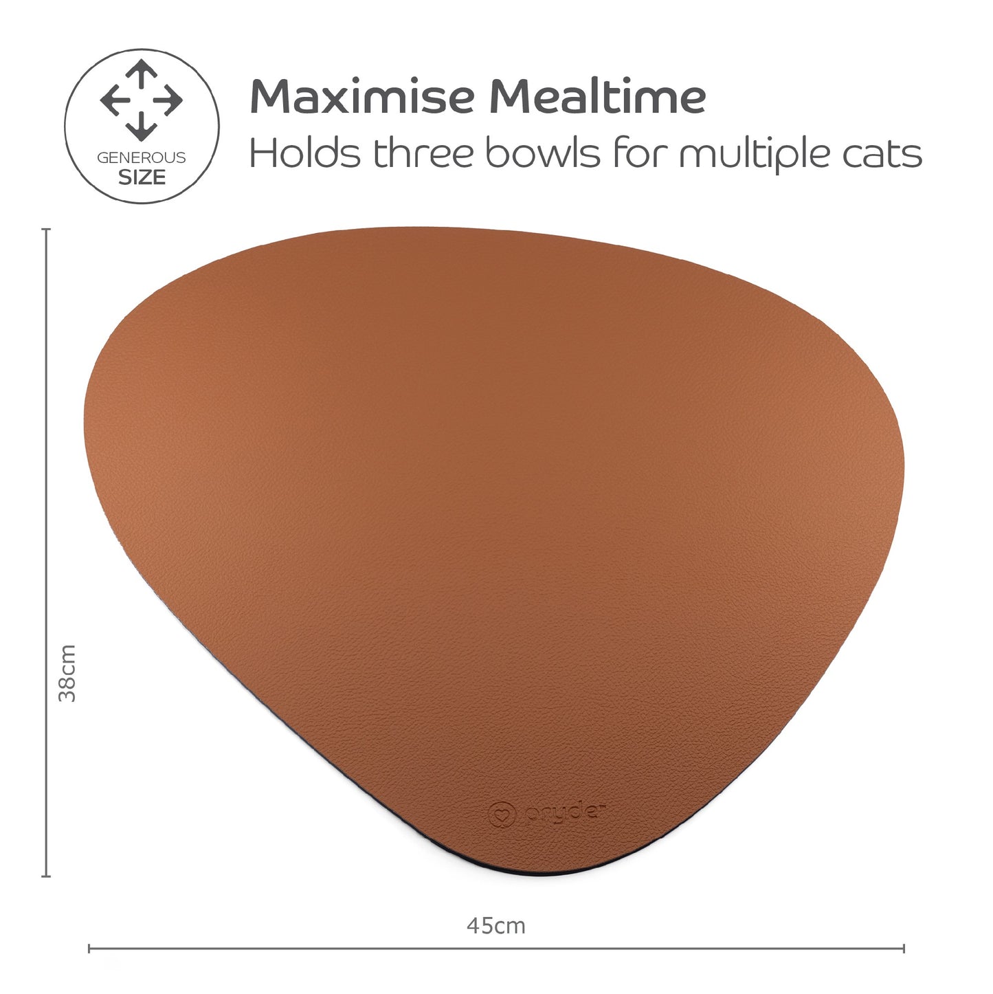 Pryde Pets Reversible Cat Dining Mat Chestnut / Navy