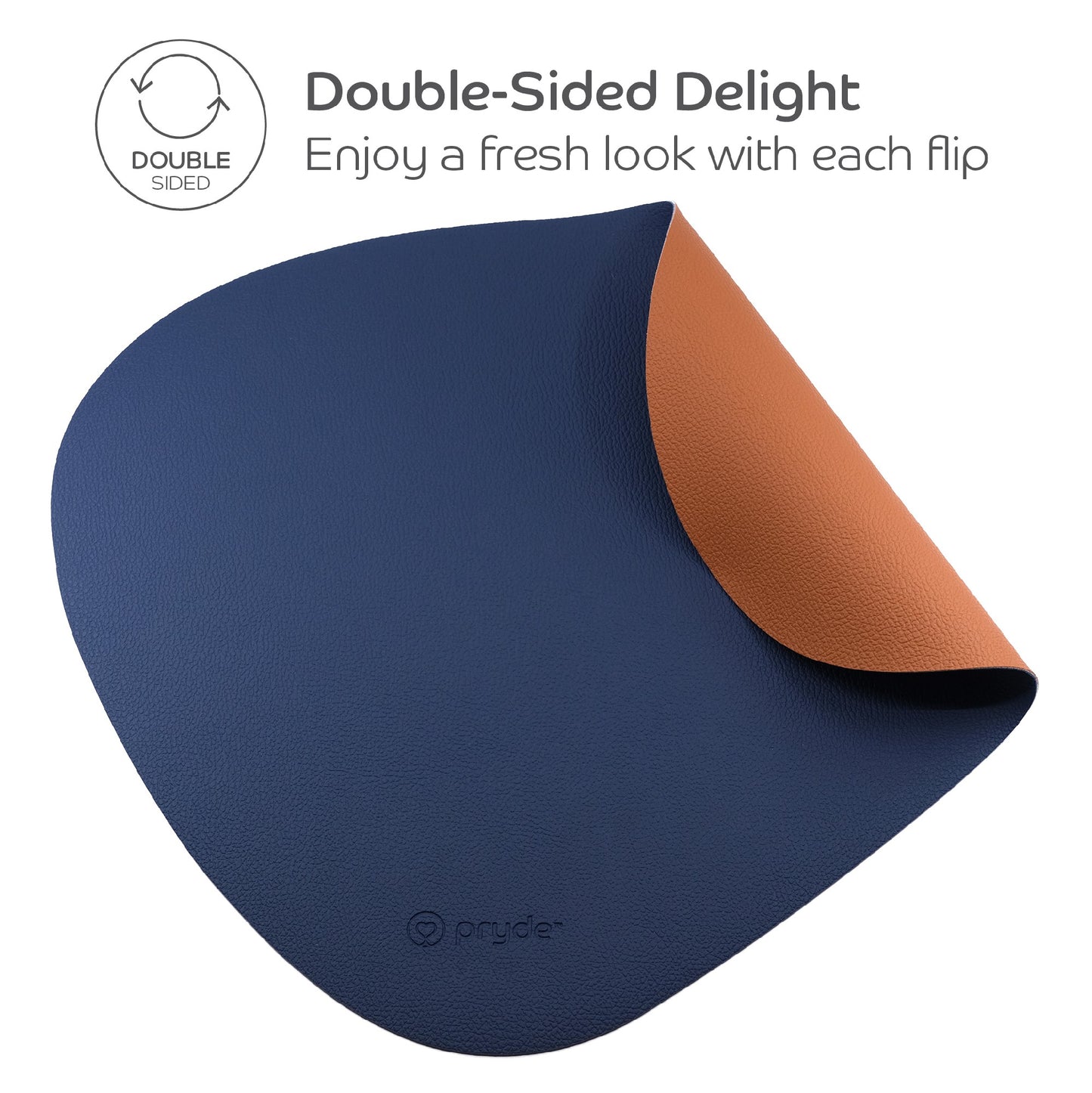 Pryde Pets Reversible Cat Dining Mat Chestnut / Navy