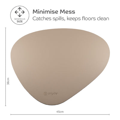 Pryde Pets Reversible Cat Dining Mat Charcoal / Oatmeal