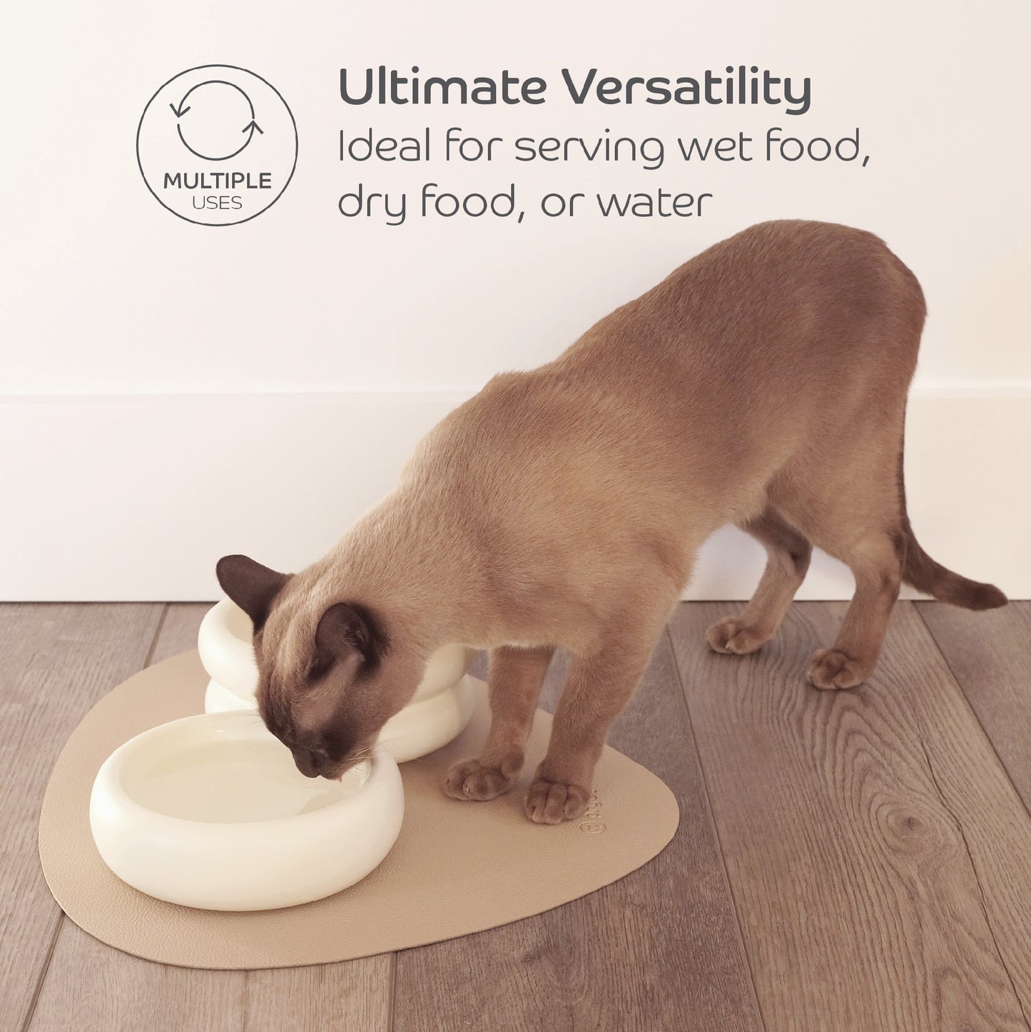 Pryde Pets Ceramic Dining Bowl - Standard Eggshell