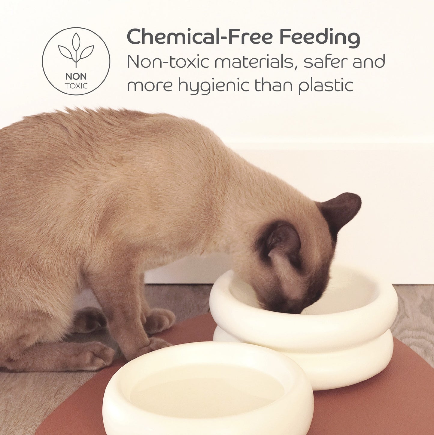 Pryde Pets Ceramic Dining Bowl - Elevated Eggshell