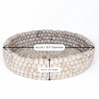 Pryde Pets Handmade Felt Ball Bed Sandstone