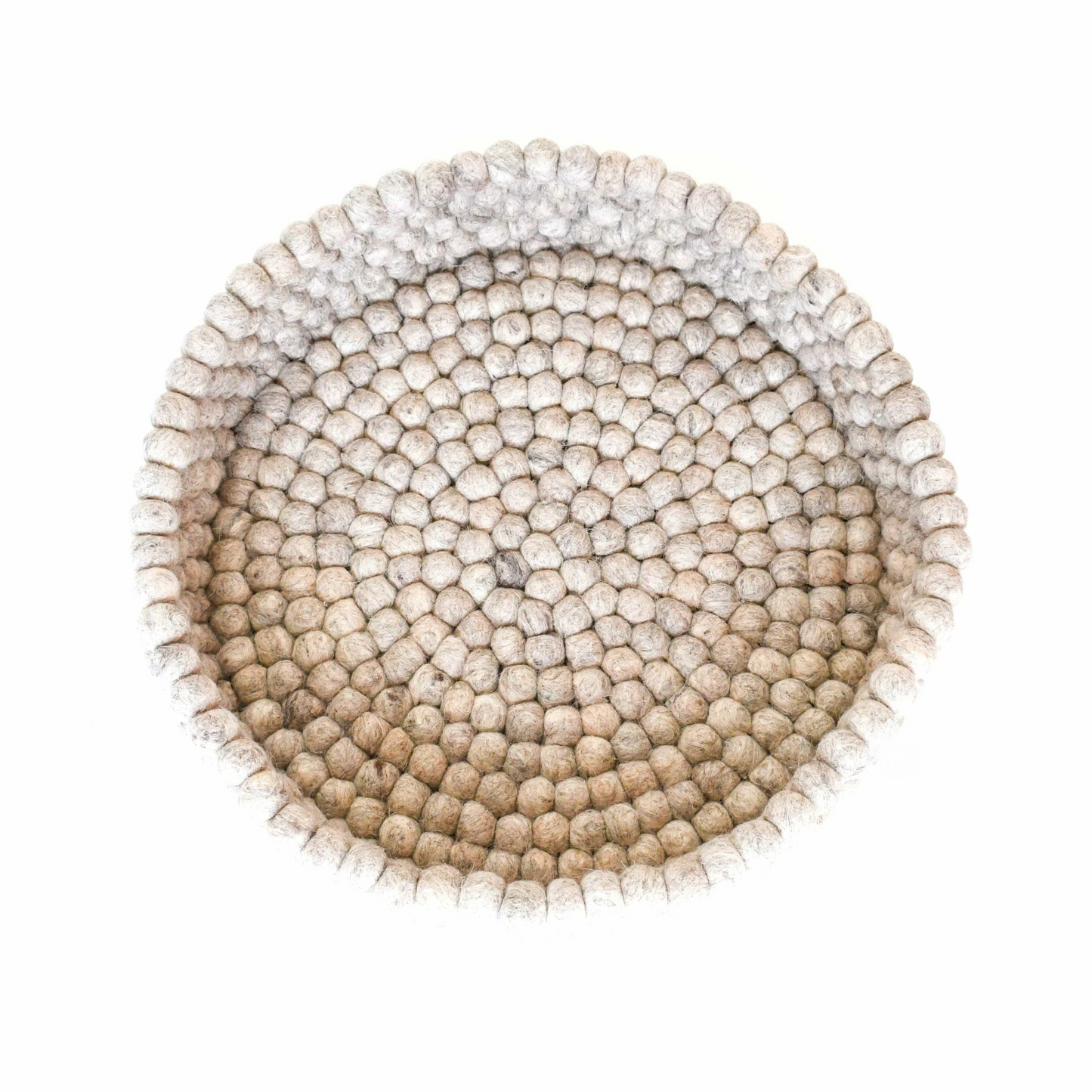Pryde Pets Handmade Felt Ball Bed Sandstone