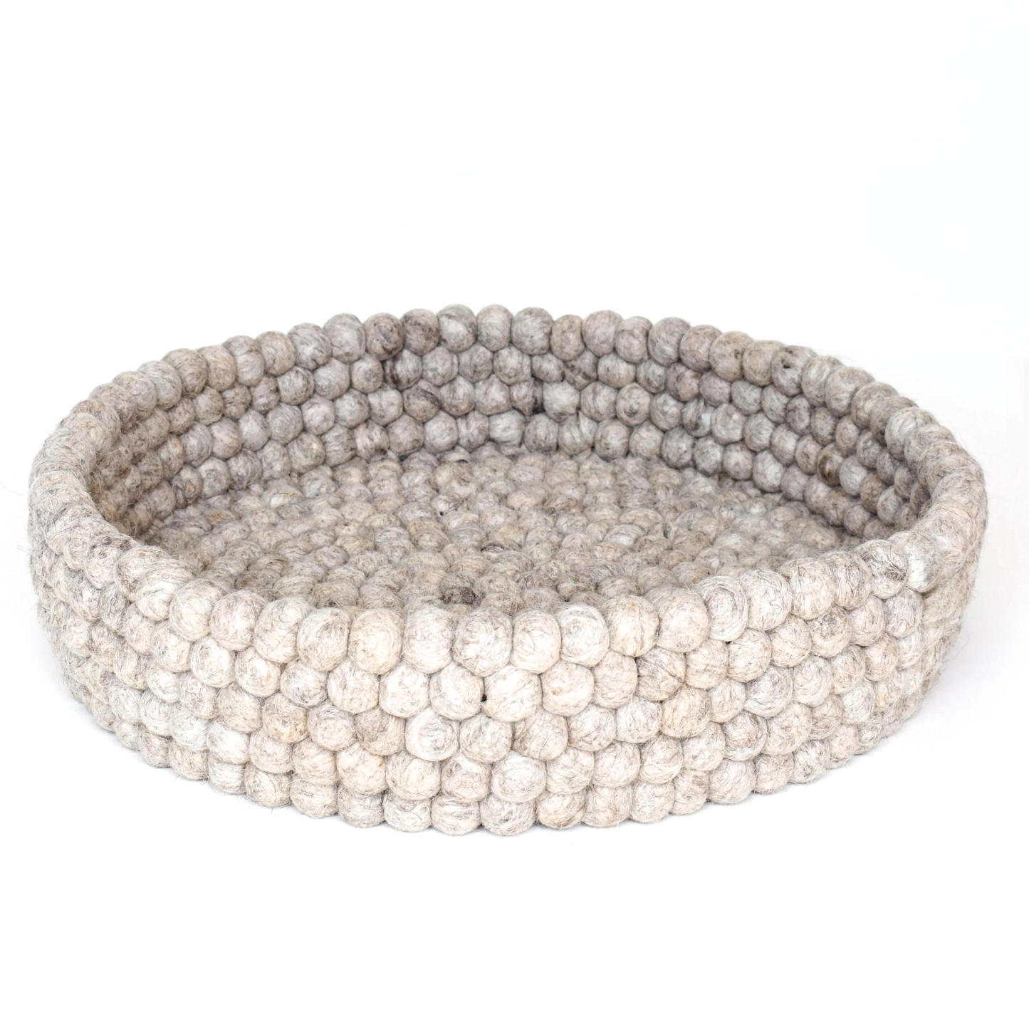 Pryde Pets Handmade Felt Ball Bed Sandstone