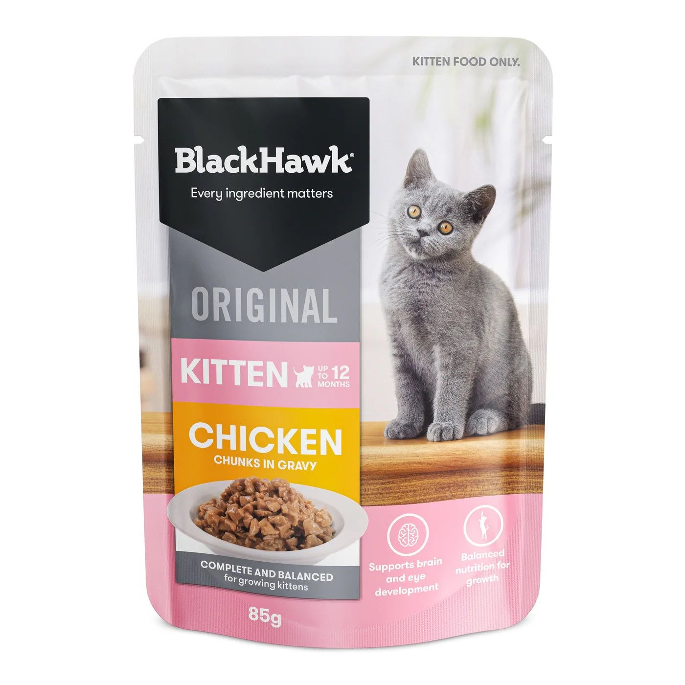 Black Hawk Kitten Chicken 85g Pouch