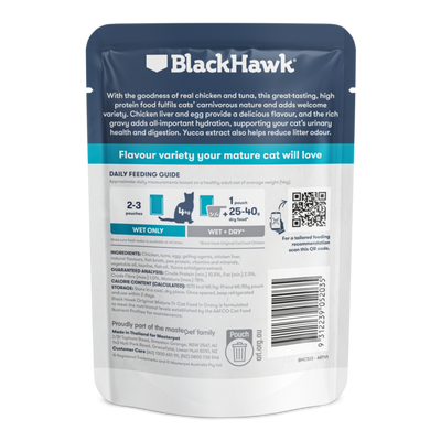 Black Hawk Cat Mature Chicken & Tuna 85g
