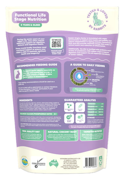 Vetafarm Rabbit Origins Senior 1.5Kg