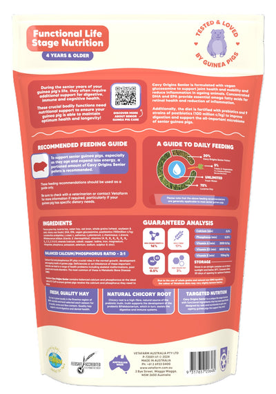 Vetafarm Cavy Origins Senior 1.5Kg