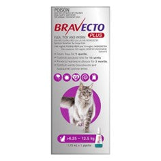 Bravecto Plus for Cats 6.25kg-12.5kg