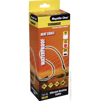 Repti One Terraheat Heat Cord 25 watt 4.5M 240V Black Water Proof