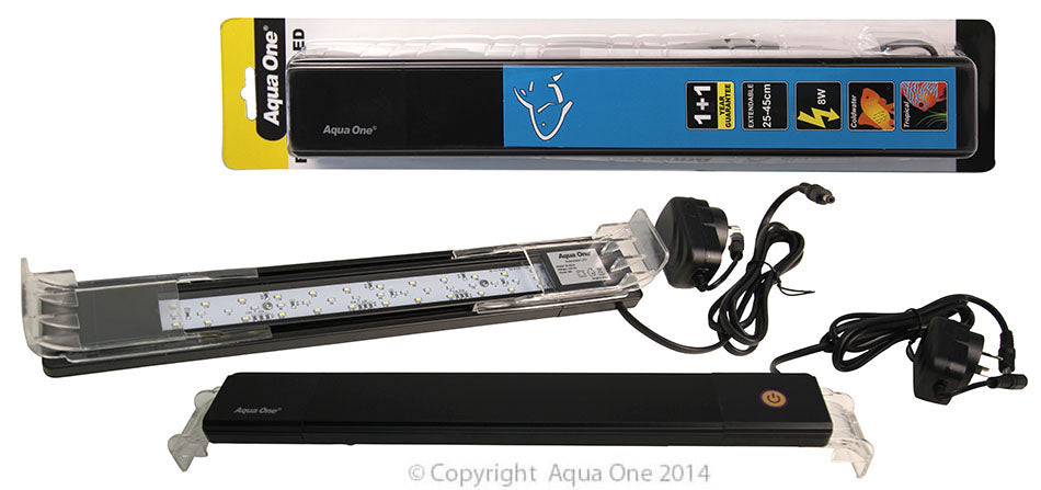 Aqua One Mini Touch Reflector LED 8 watt 25cm to 45cm Aquarium