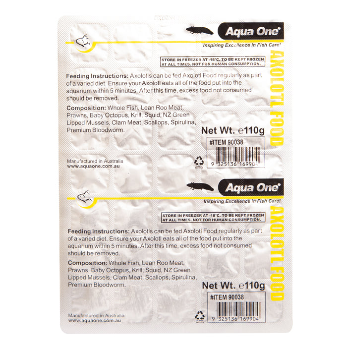Aqua One Frozen Axolotl Food 110G ( Available in store or Click and Collect only)