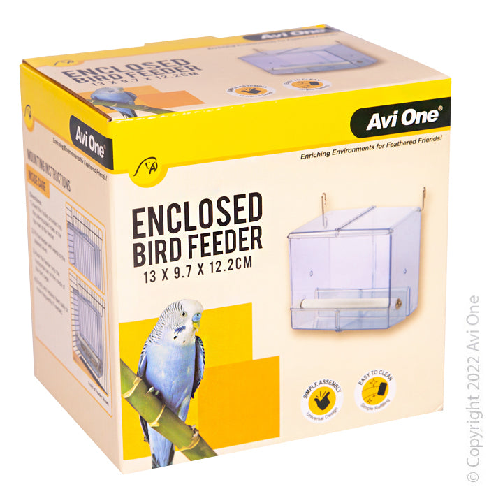 Avi One Feeder Enclosed With Perch 13 X 9.7 X 12.2cm