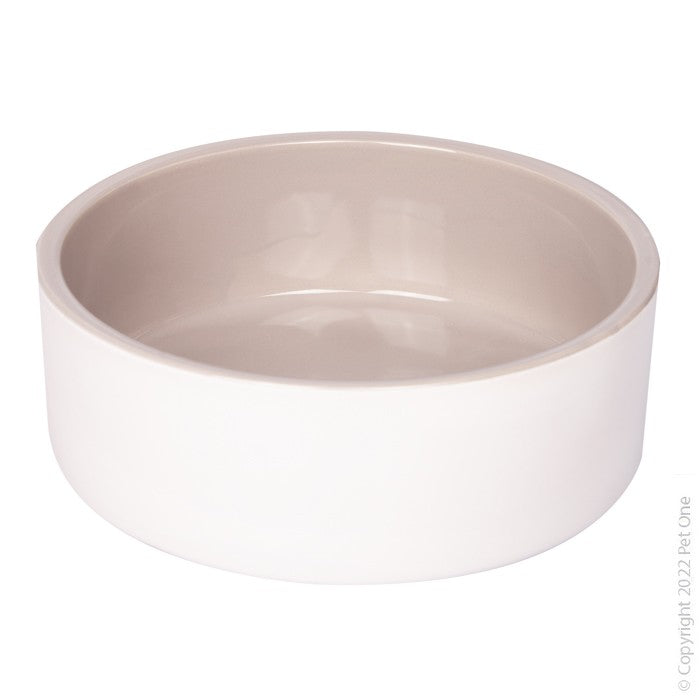 Ceramic Pet Bowl Grey/White 22.5cm 2200ml