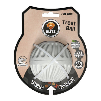 Dog Toy Blitz Rubber Treat Ball Grey M