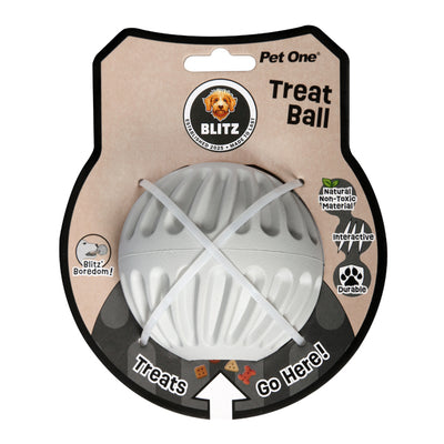 Dog Toy Blitz Rubber Treat Ball Grey L