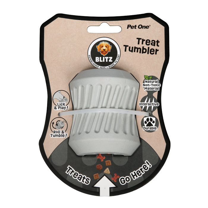 Dog Toy Blitz Rubber Treat Tumbler Grey M