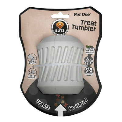 Dog Toy Blitz Rubber Treat Tumbler Grey L