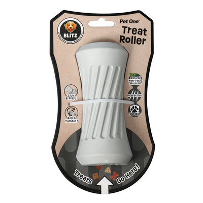 Dog Toy Blitz Rubber Treat Roller Grey M