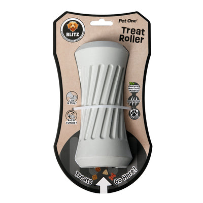 Dog Toy Blitz Rubber Treat Roller Grey L
