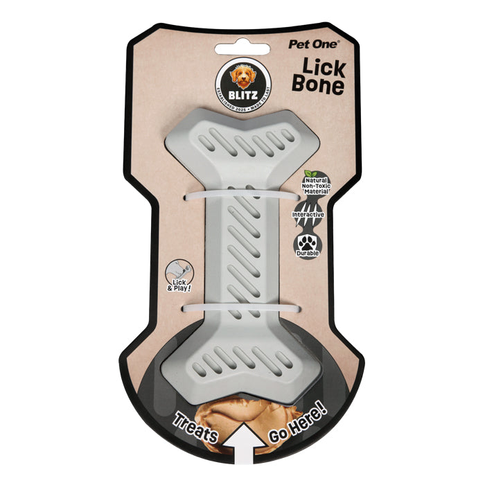 Dog Toy Blitz Rubber Lick Bone Grey L