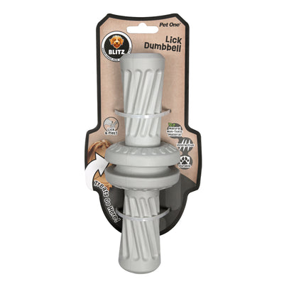 Dog Toy Blitz Rubber Lick Dumbbell Grey L