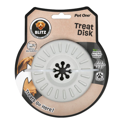 Dog Toy Blitz Rubber Treat Disk Grey