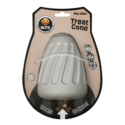 Dog Toy Blitz Rubber Treat Cone Grey L