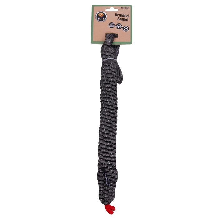 Pet One Dog Toy Blitz Braided Snake Grey