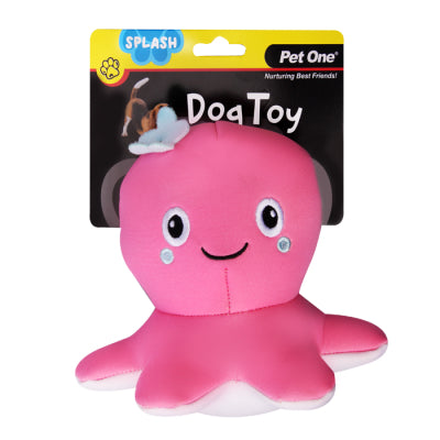 Pet One Dog Toy Splash Squeaky Octopus 15.3cmH
