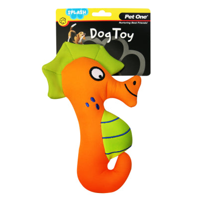 Pet One Dog Toy Splash Squeaky Seahorse 21.6cmH