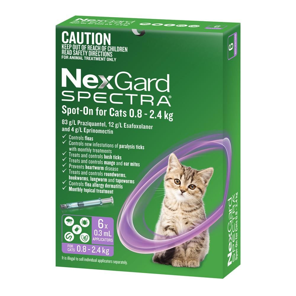 Buy Nexgard Spectra Cat Spot on 6 pack Purple AllinOne Parasite