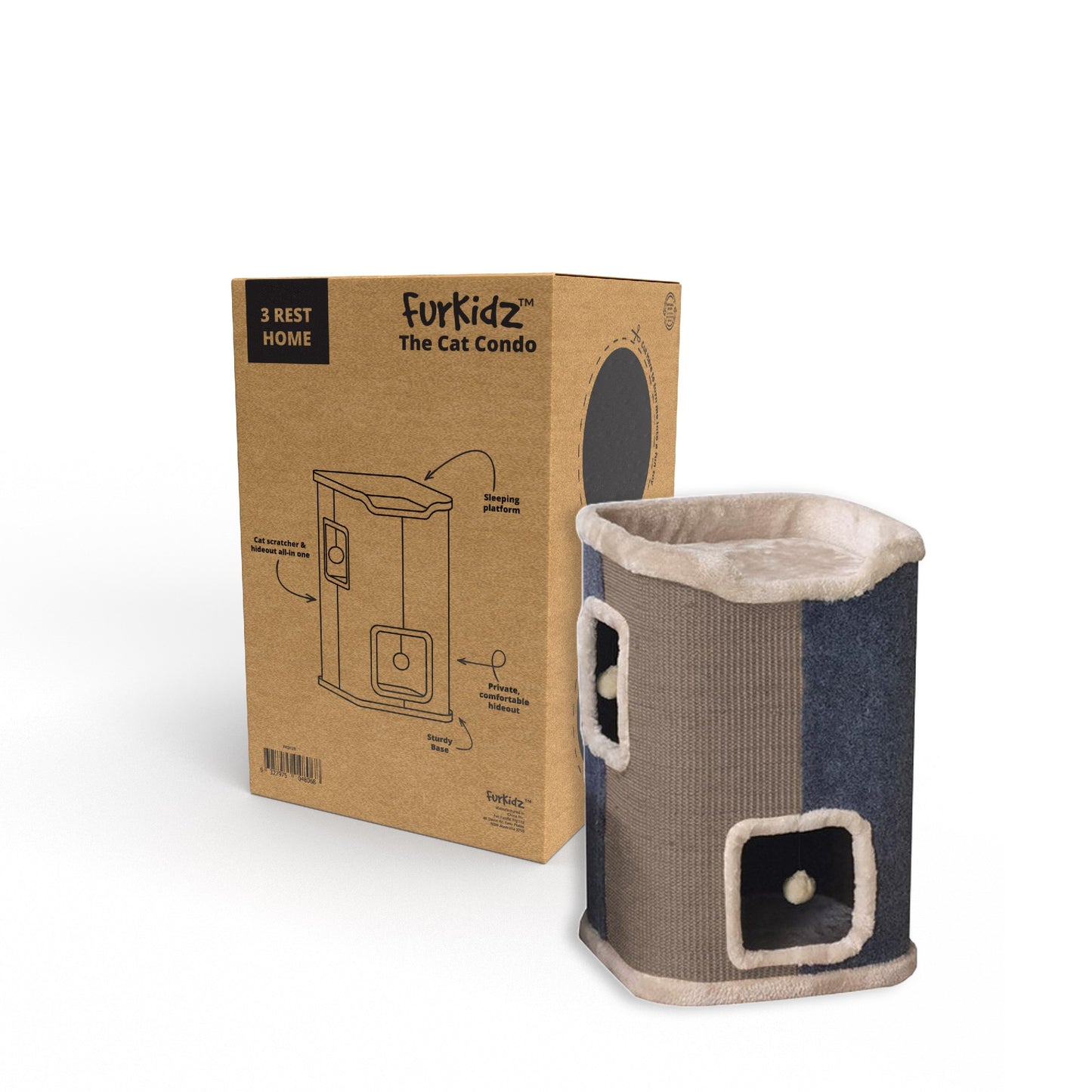 Furkidz The Cat Condo 3 Rest Home 38 x 38 x 59cm