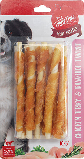 It’S Treat Time Dog Chicken Twist Stick 10X12.5Cm