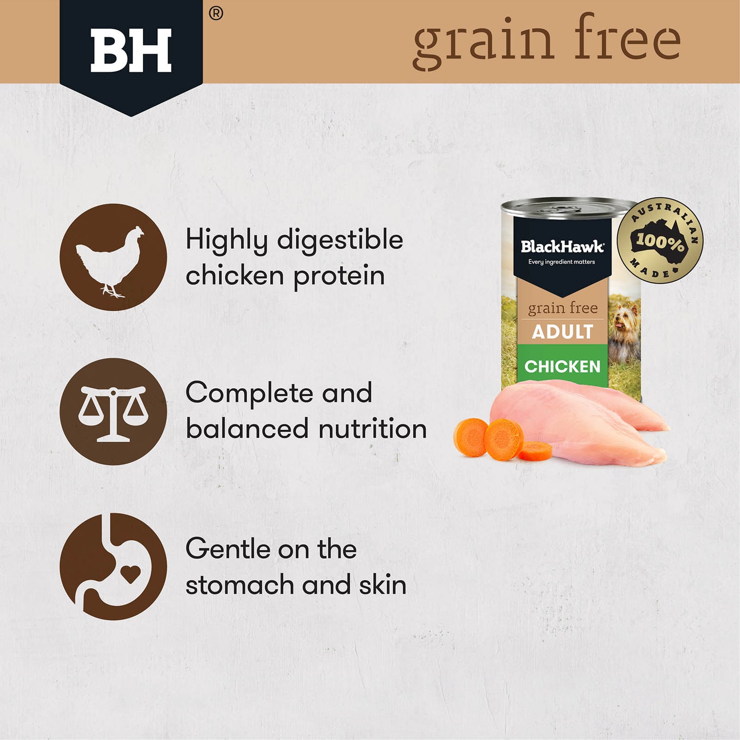 Black Hawk Grain Free Chicken Can 400G
