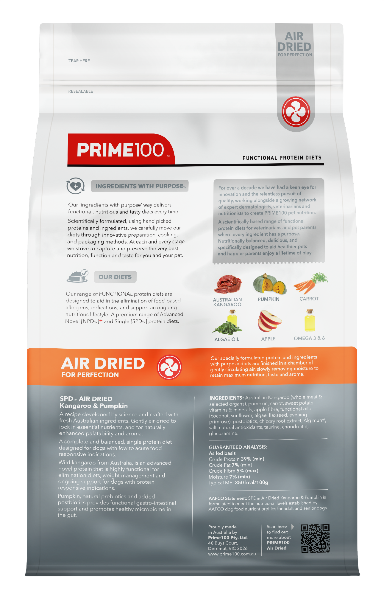 SPD Kangaroo & Pumpkin Air Dried 2.2kg