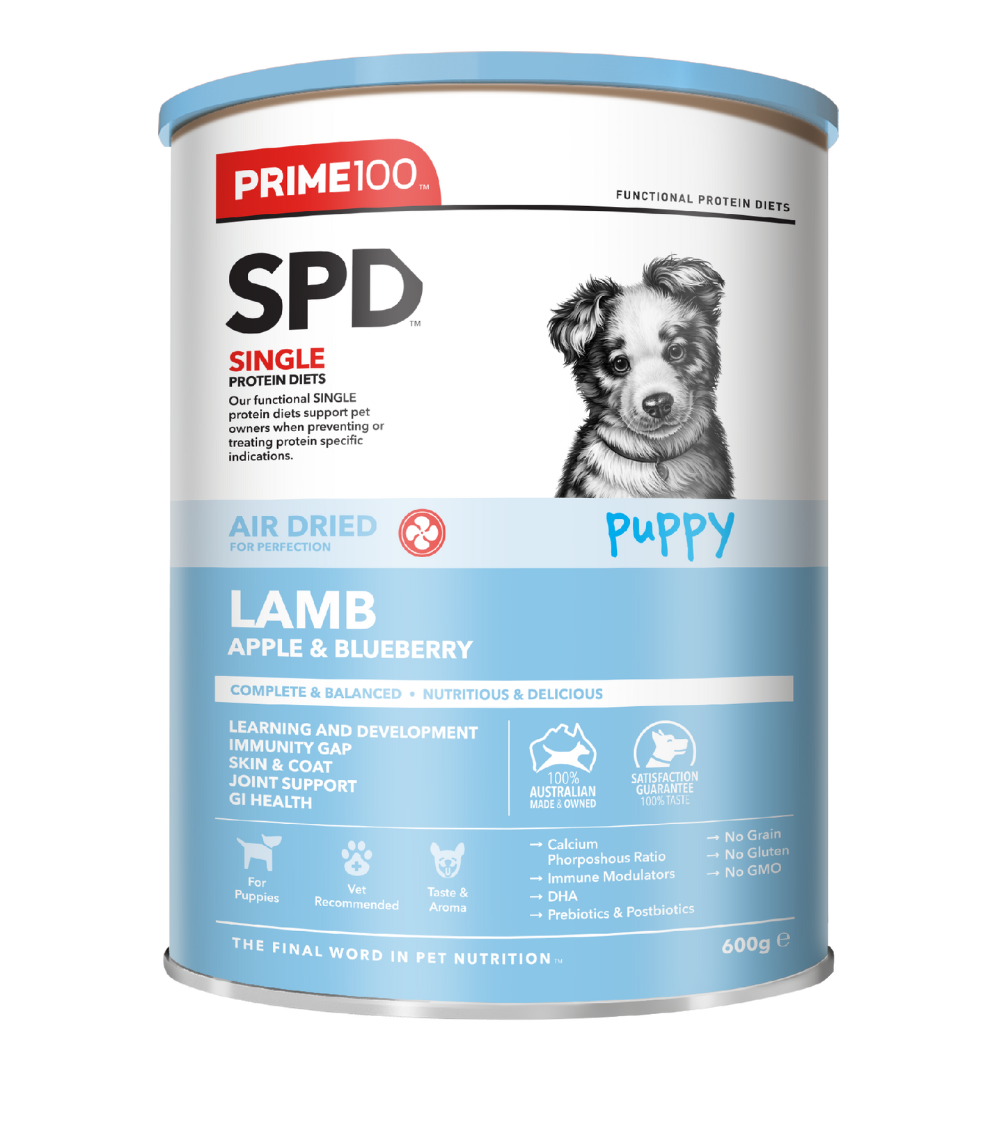 SPD Lamb Apple & Blueberry Puppy Air Dried 600g