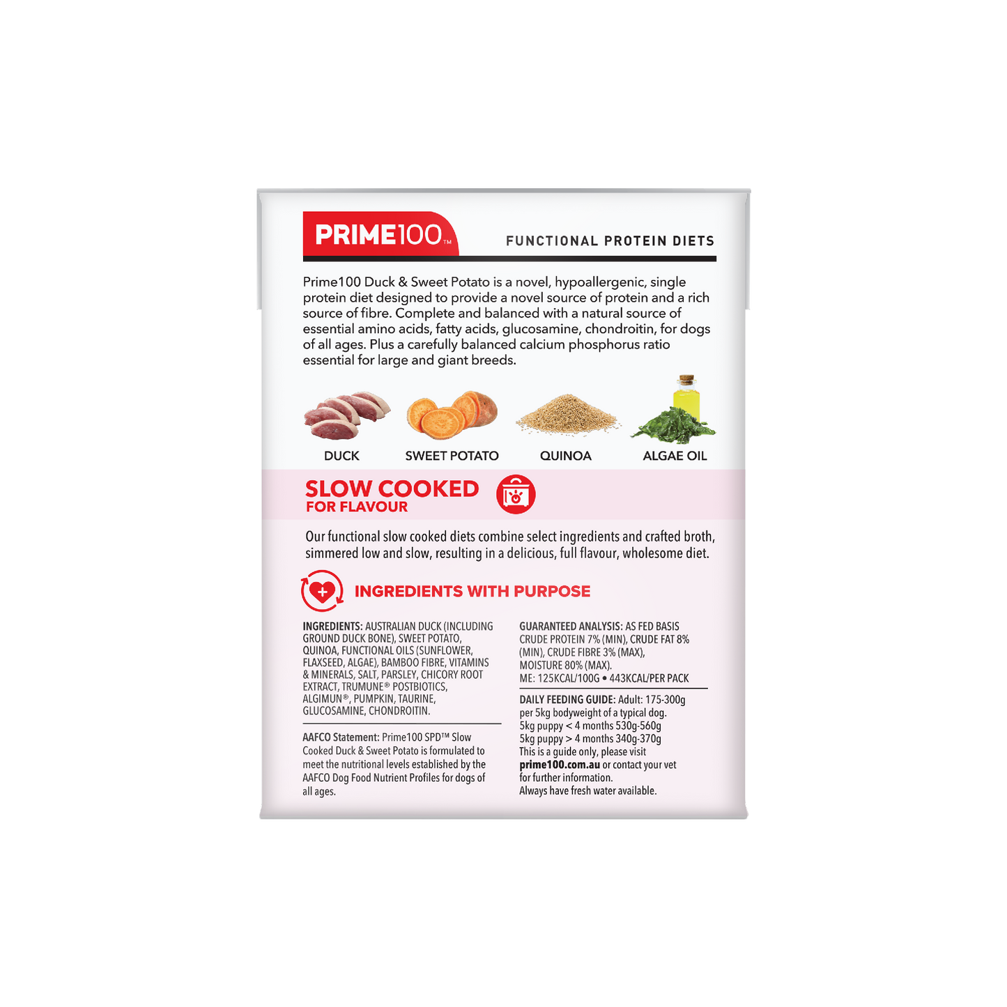 Prime 100 SPD Duck & Sweet Potato Slow Cooked 354g